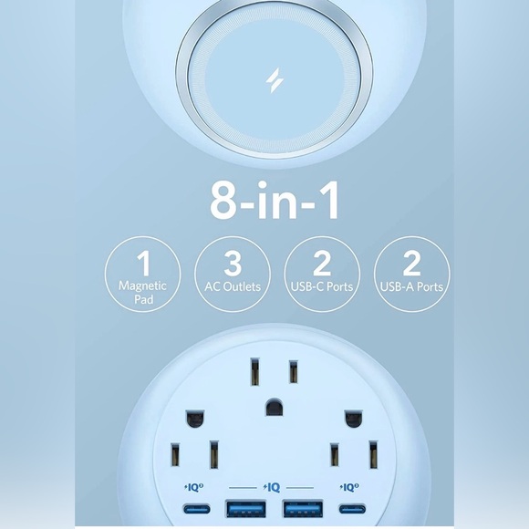 Anker 637 Magnetic Charging Station in Ice Blue - Picture 4 of 5